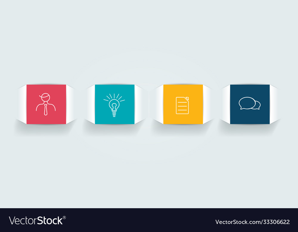 4 steps tutorial chart diagram one two three four vector image 4 steps tutorial chart diagram one two three four