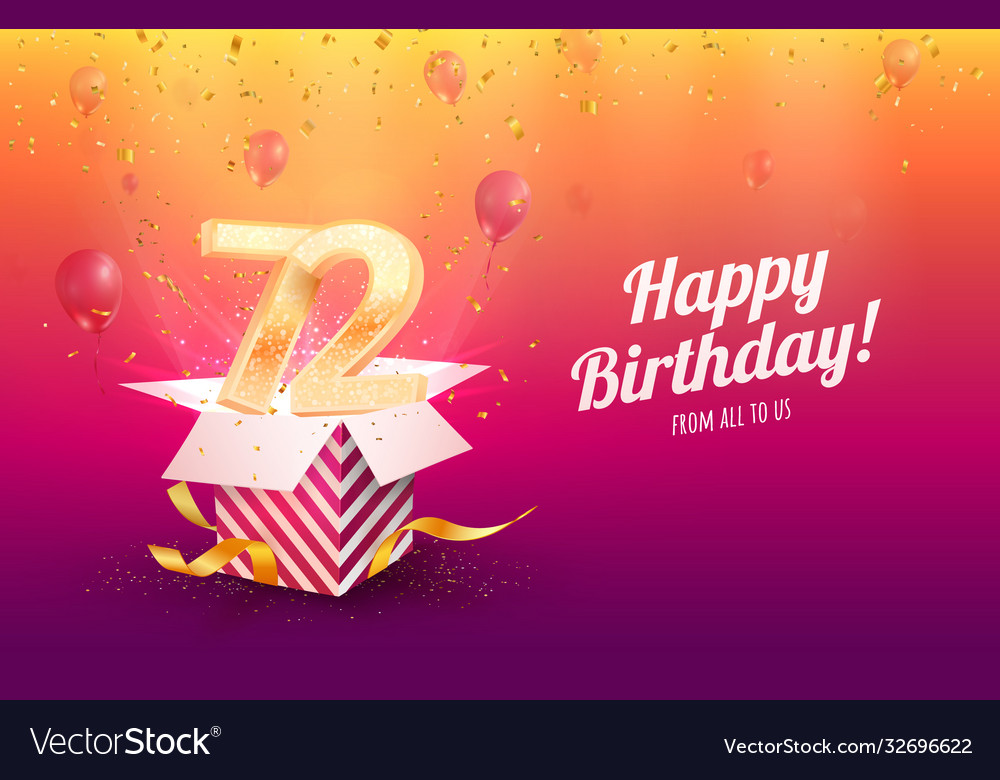 Celebrating 72th Years Birthday Royalty Free Vector Image