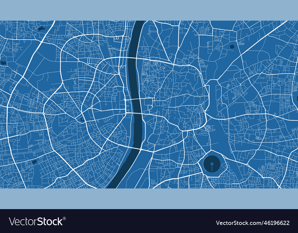 Detailed map poster of ahmedabad city linear Vector Image