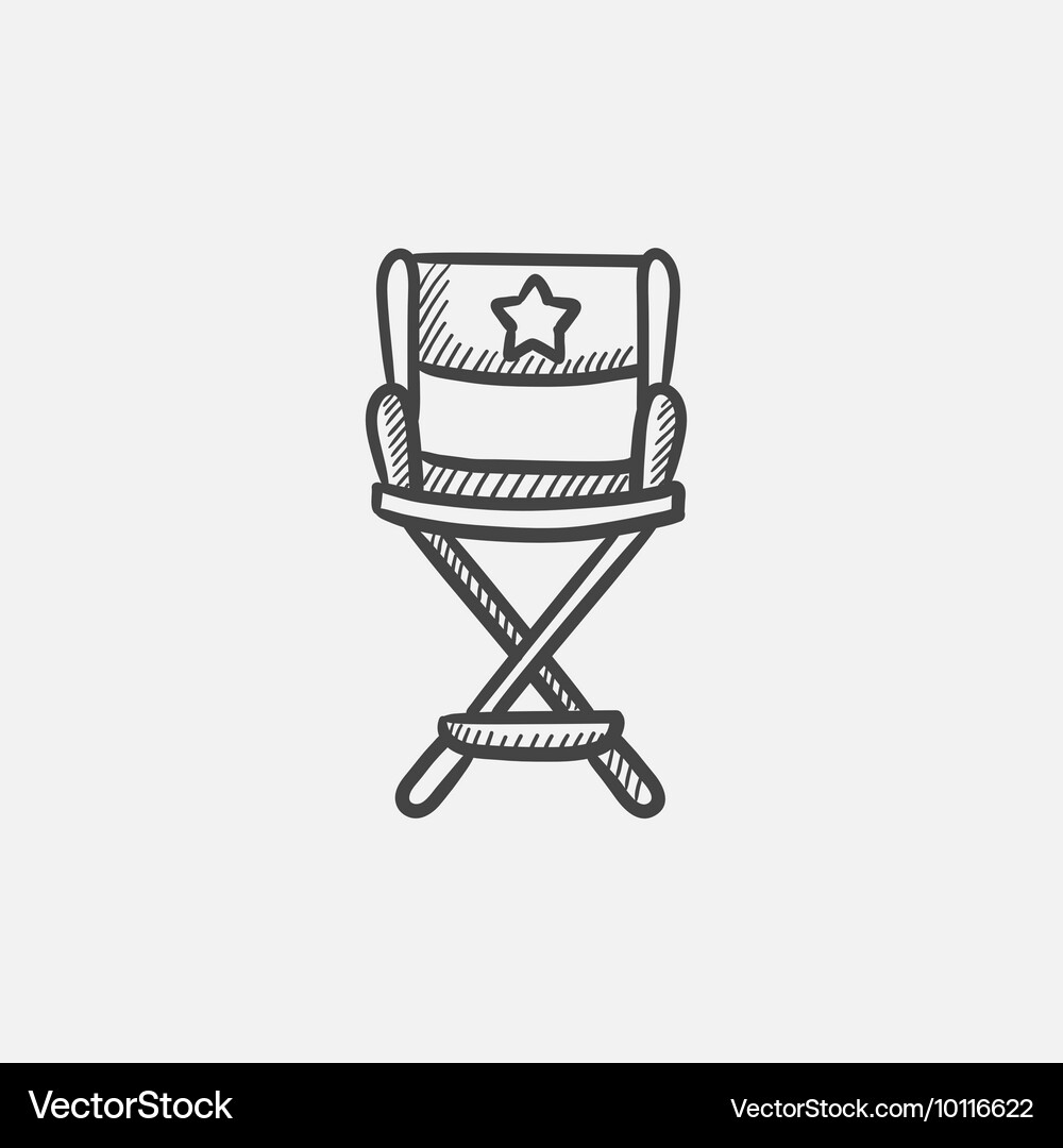 Director chair sketch icon Royalty Free Vector Image