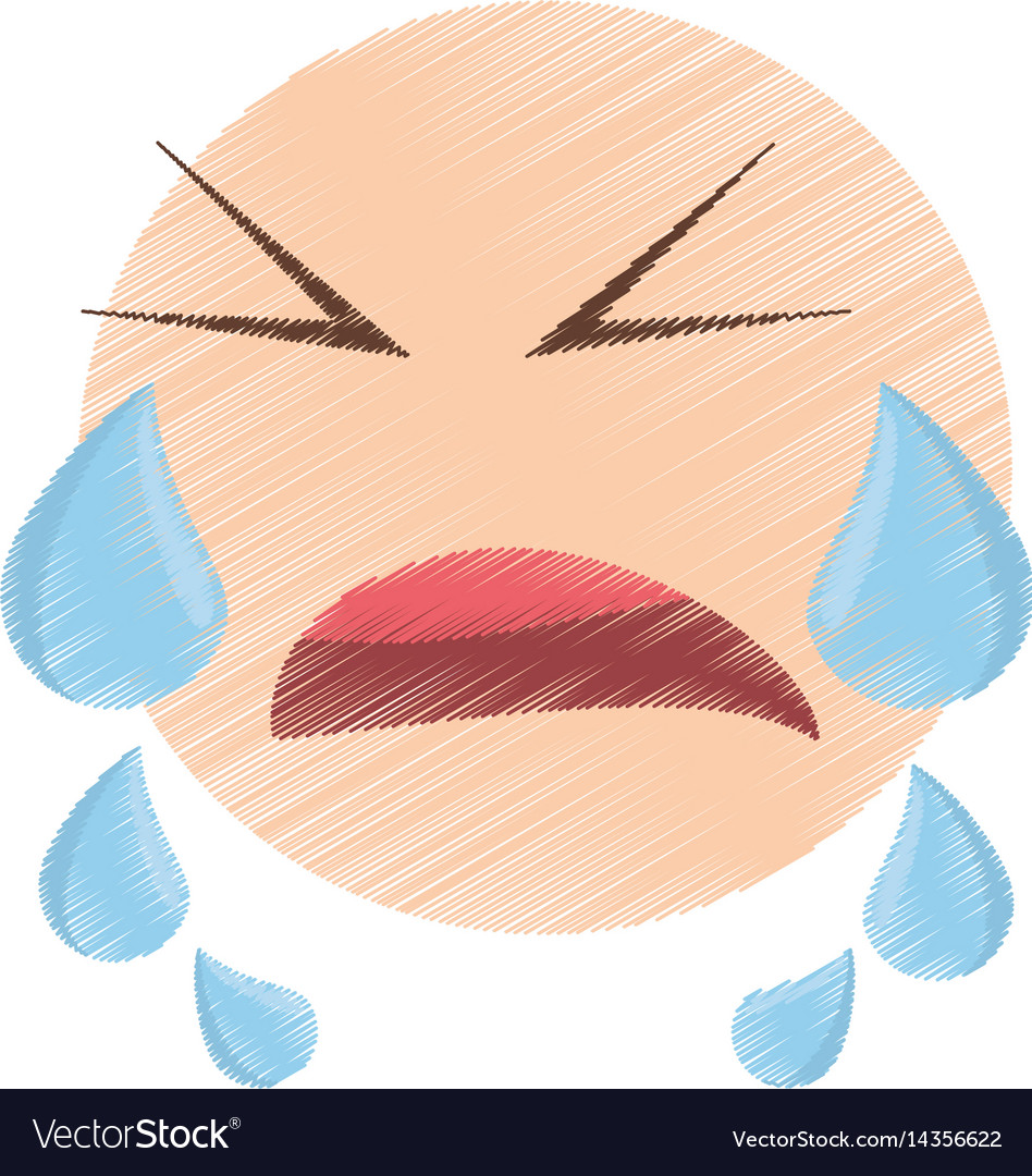 Drawing crying emoticon image