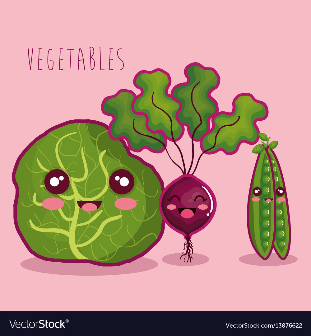 Fresh vegetables funny character