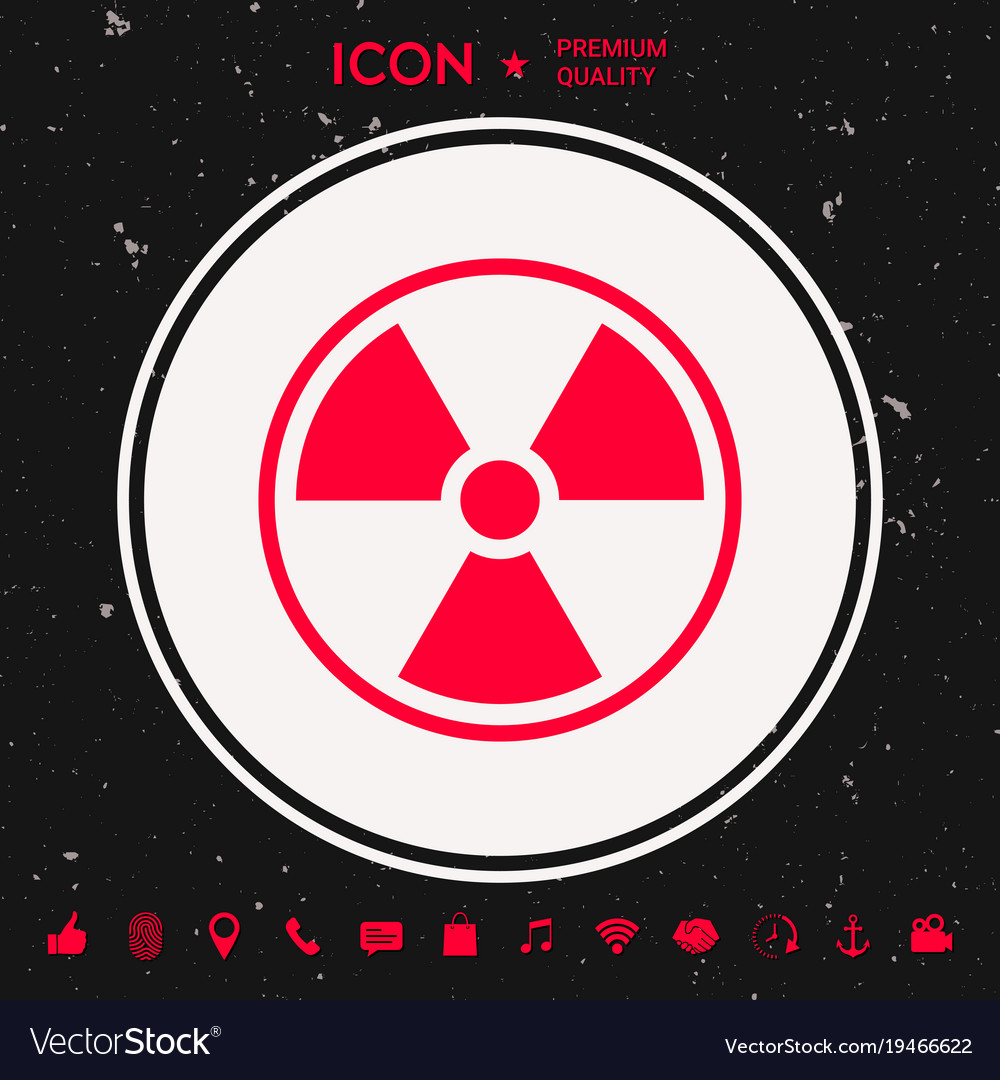 Ionizing radiation icon Royalty Free Vector Image