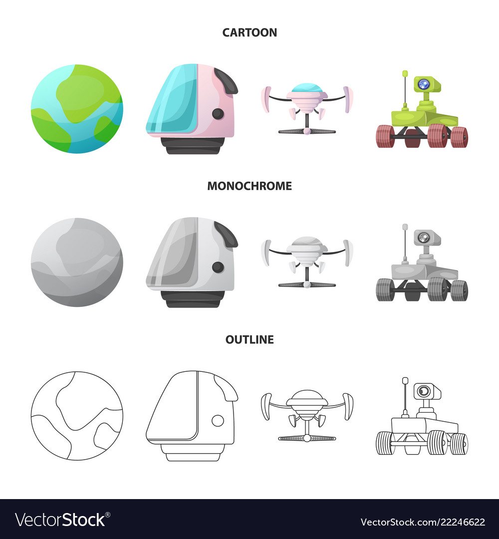 Isolated object of mars and space logo collection vector image Isolated object of mars and space logo collection