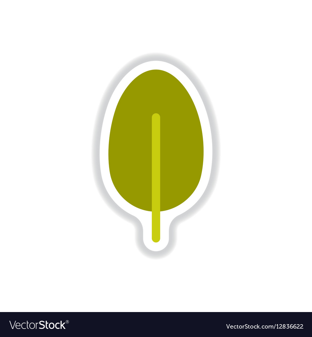 Label with leaf shadow icon design