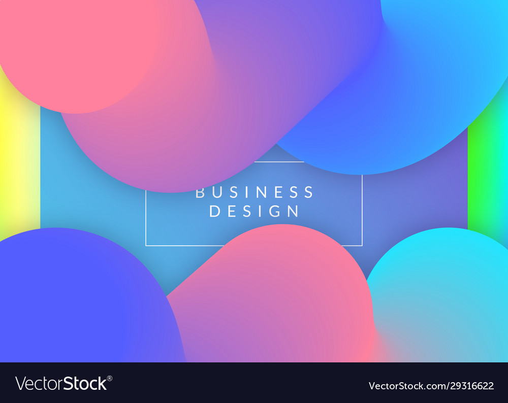 Landing page with liquid dynamic elements Vector Image Landing page with liquid dynamic elements