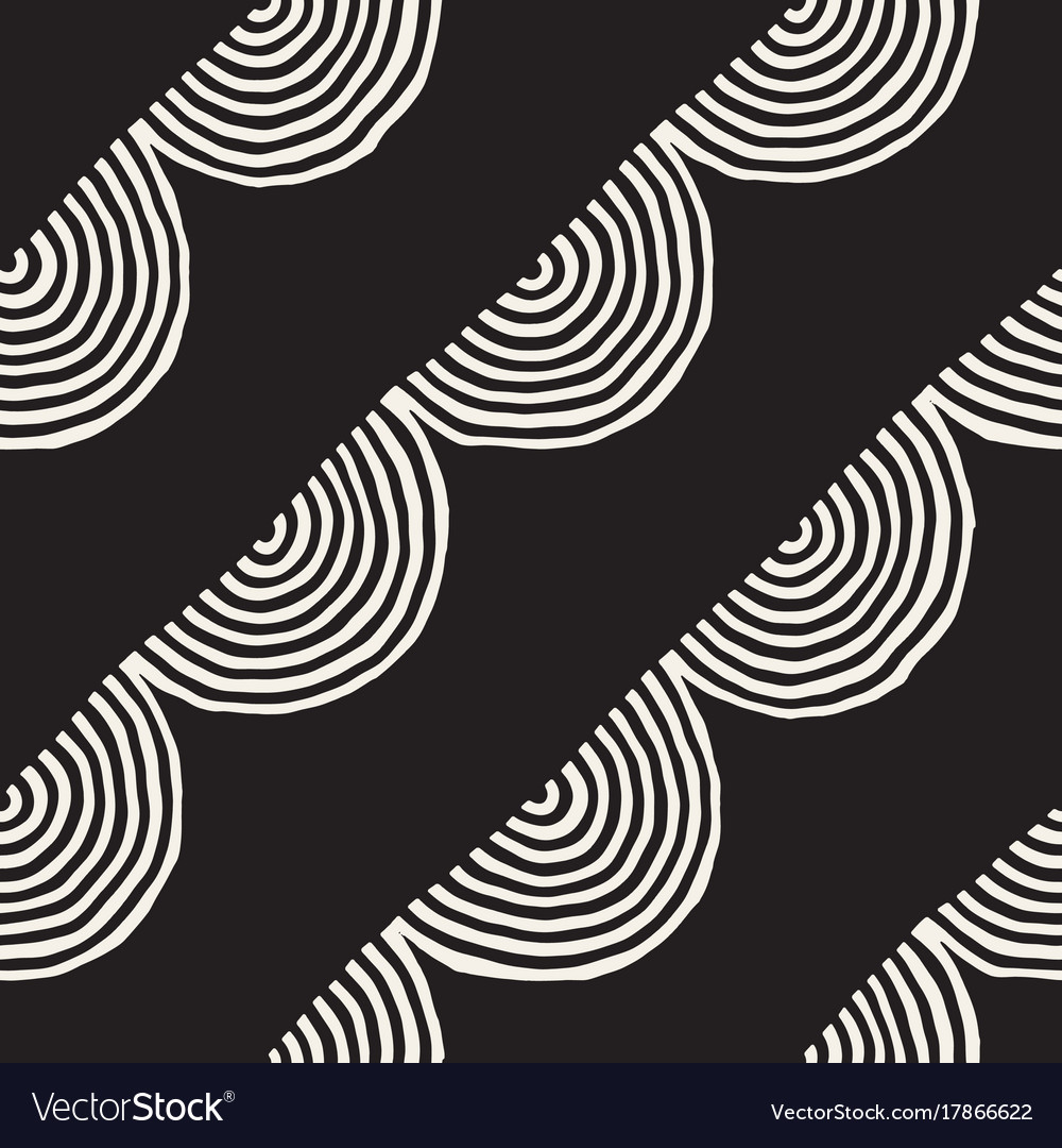 Monochrome minimalistic seamless pattern with arcs