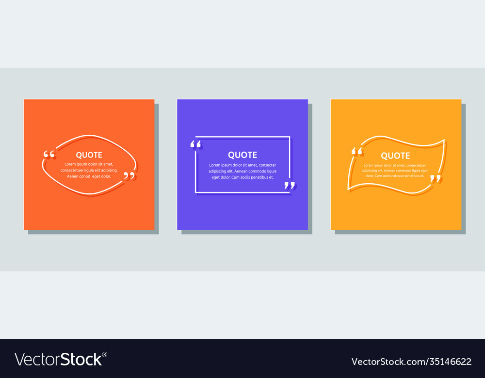 Quote box frames on backgrounds template text vector image Quote box frames on backgrounds template text