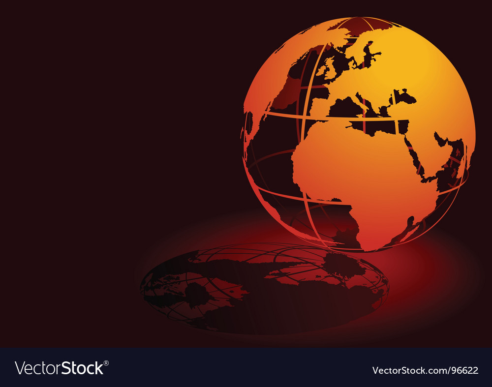 Red 3D Globe with Shadow