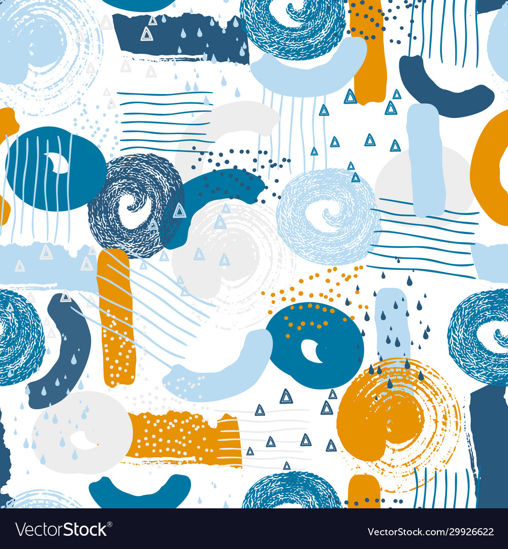 Seamless pattern with abstract shapes