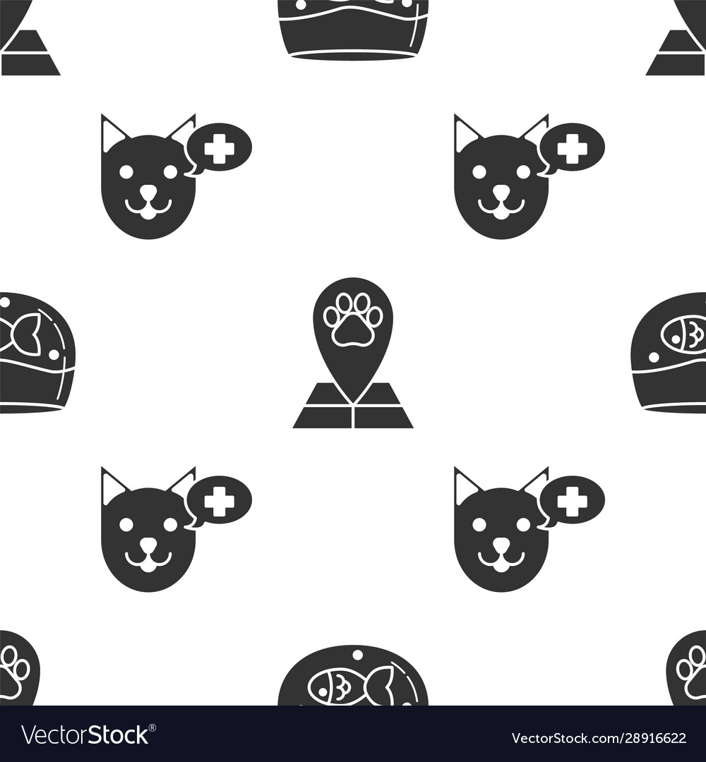 Set aquarium with fish map pointer vector image Set aquarium with fish map pointer