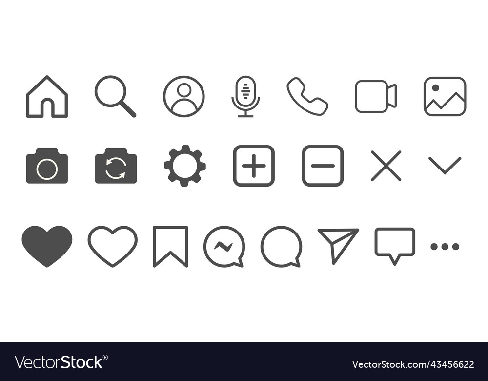 Set of social network interface icons