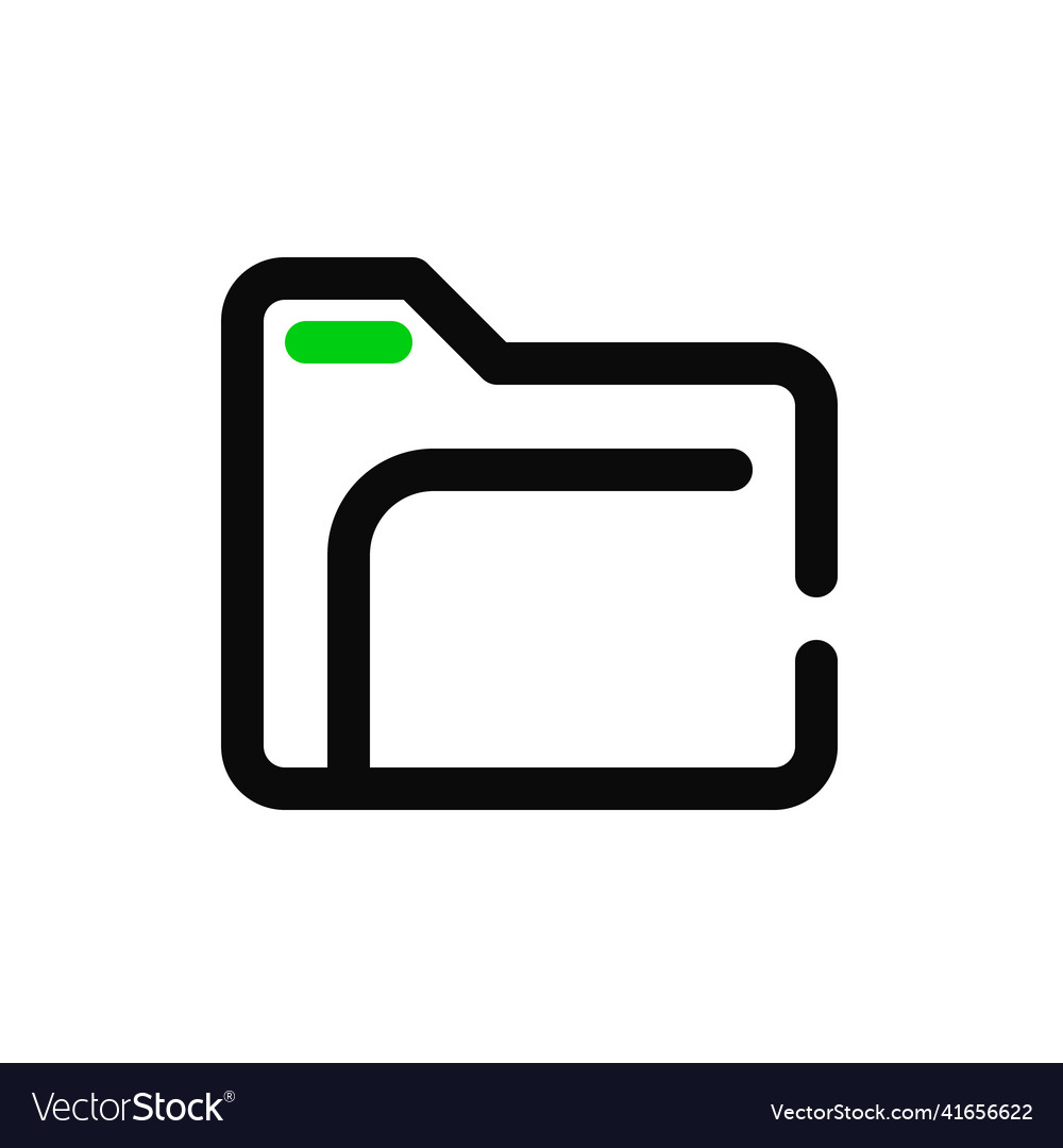 Simple minimalistic line art folder icon pixel vector image Simple minimalistic line art folder icon pixel
