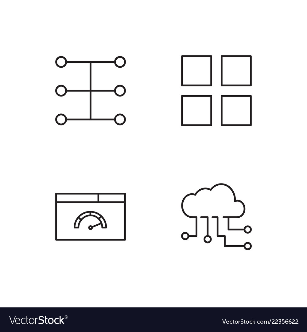 Web simple outlined icons set