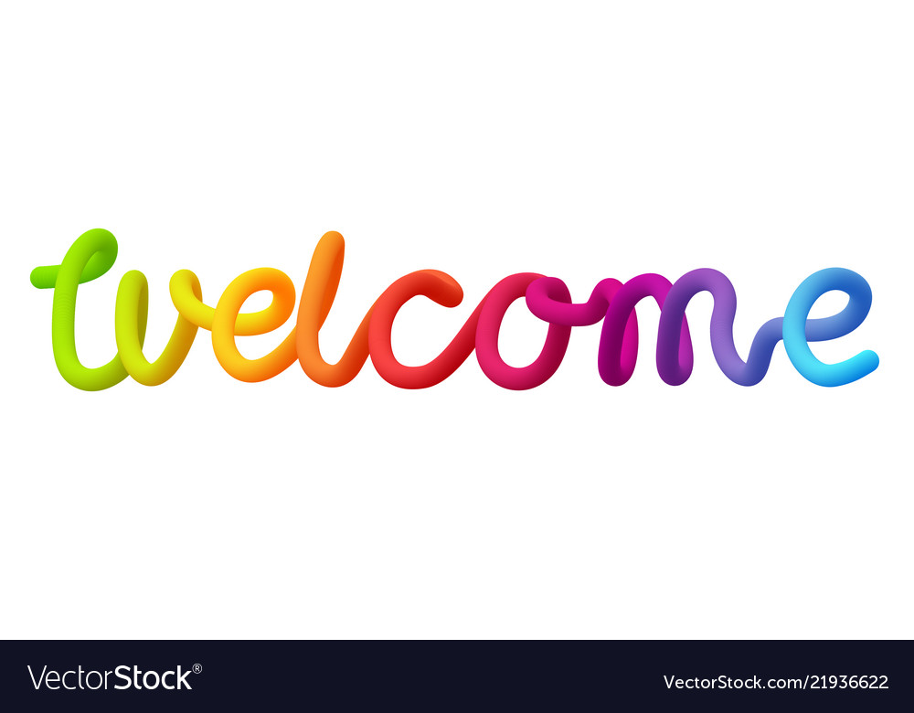 Welcome neon spectrum inscription isolated Vector Image