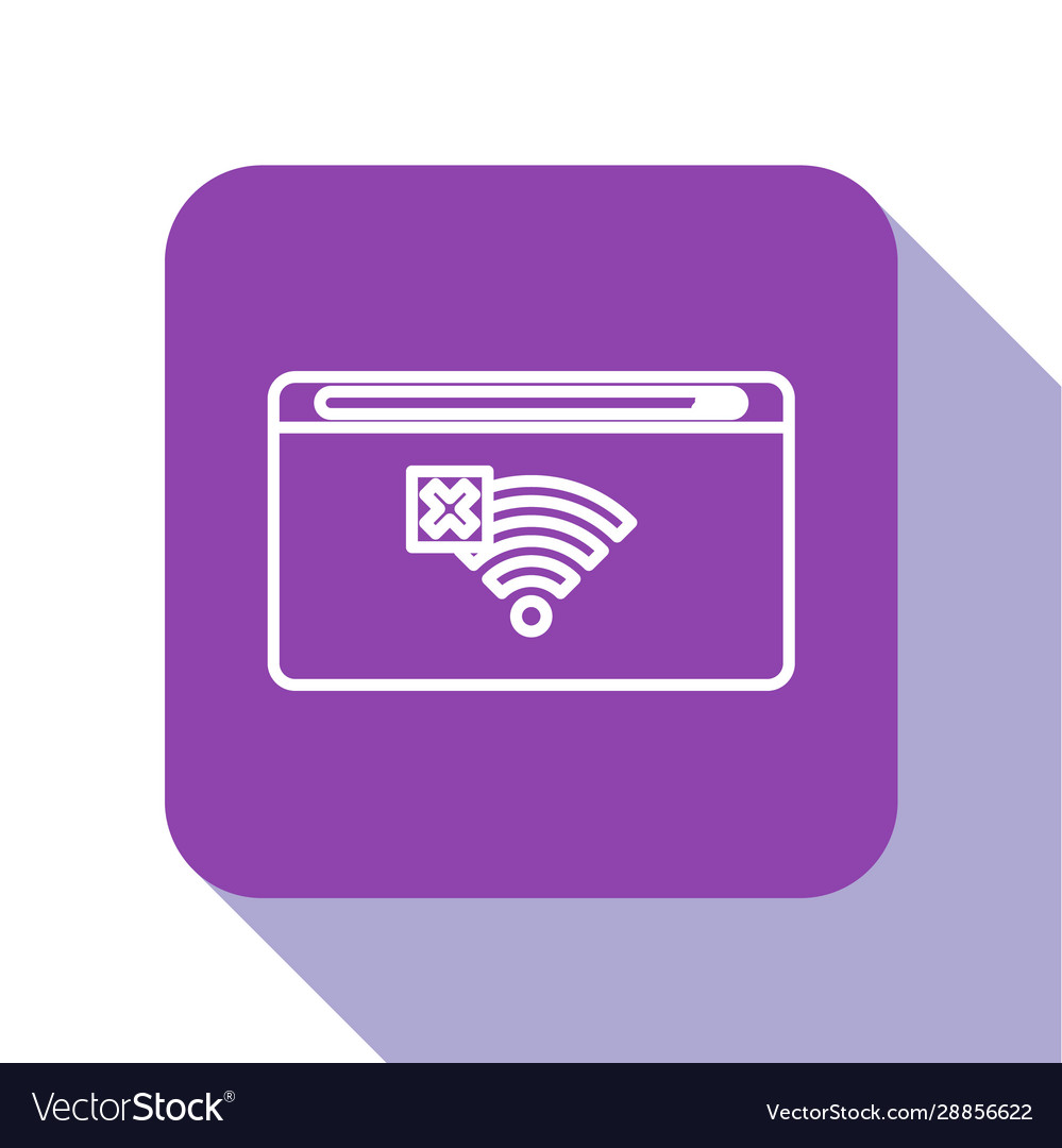 White line no internet connection icon isolated Vector Image White line no internet connection icon isolated