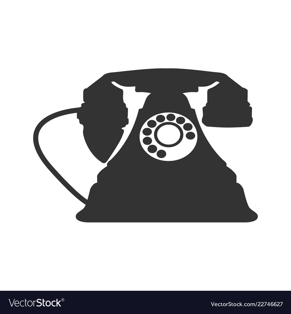 Classic vintage retro telephone silhouette