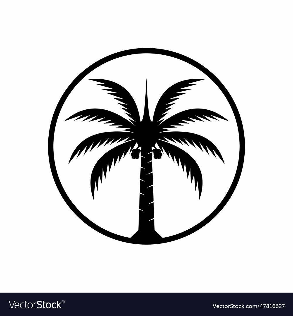 Date tree flat style logo Royalty Free Vector Image