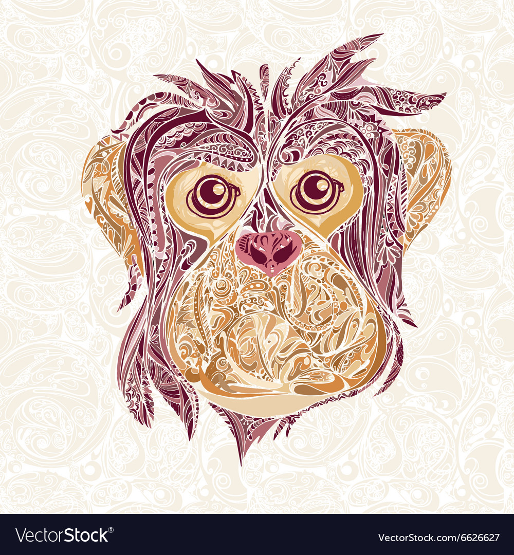 Decorative head of monkey symbol new year