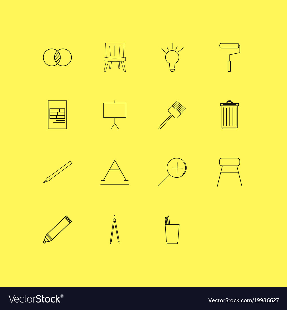 Design elements linear icon set simple outline