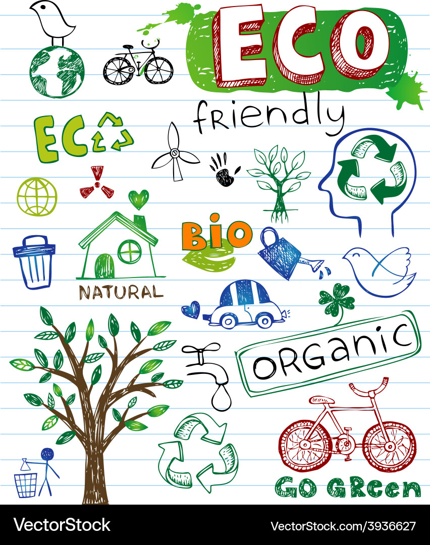Eco friendly set Royalty Free Vector Image - VectorStock