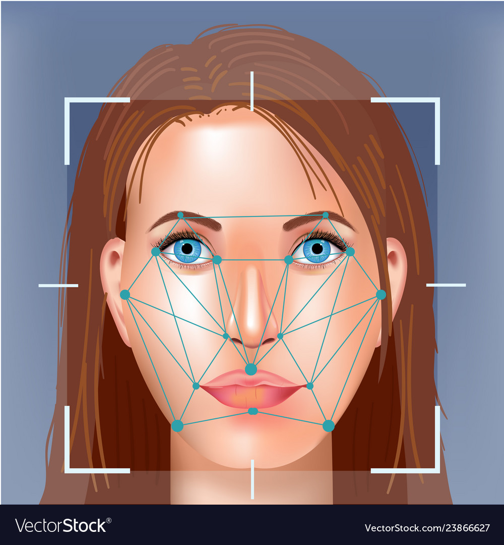 Facial recognition system concept face Royalty Free Vector