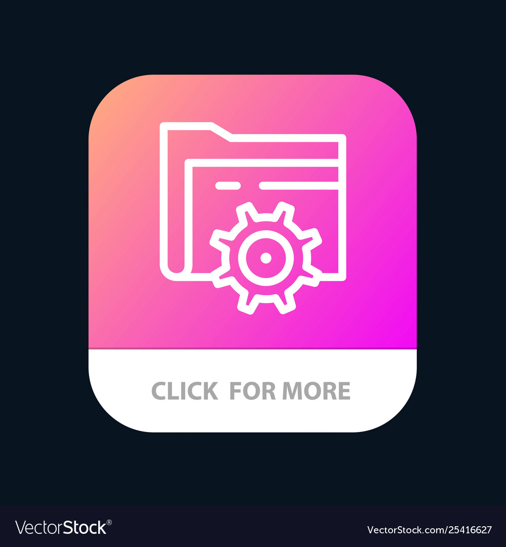 Folder setting gear computing mobile app button vector image Folder setting gear computing mobile app button