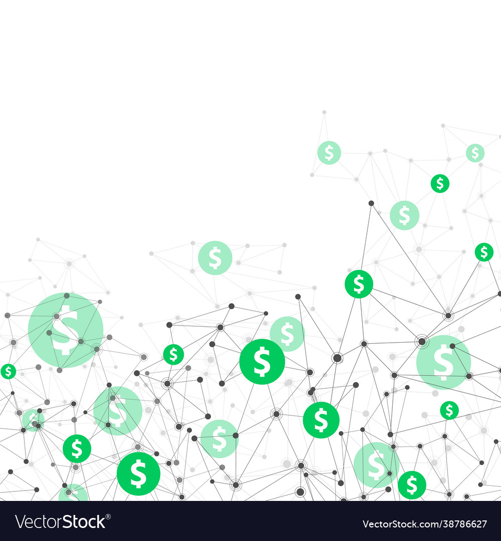 Green dollar coin polygon background vector image Green dollar coin polygon background