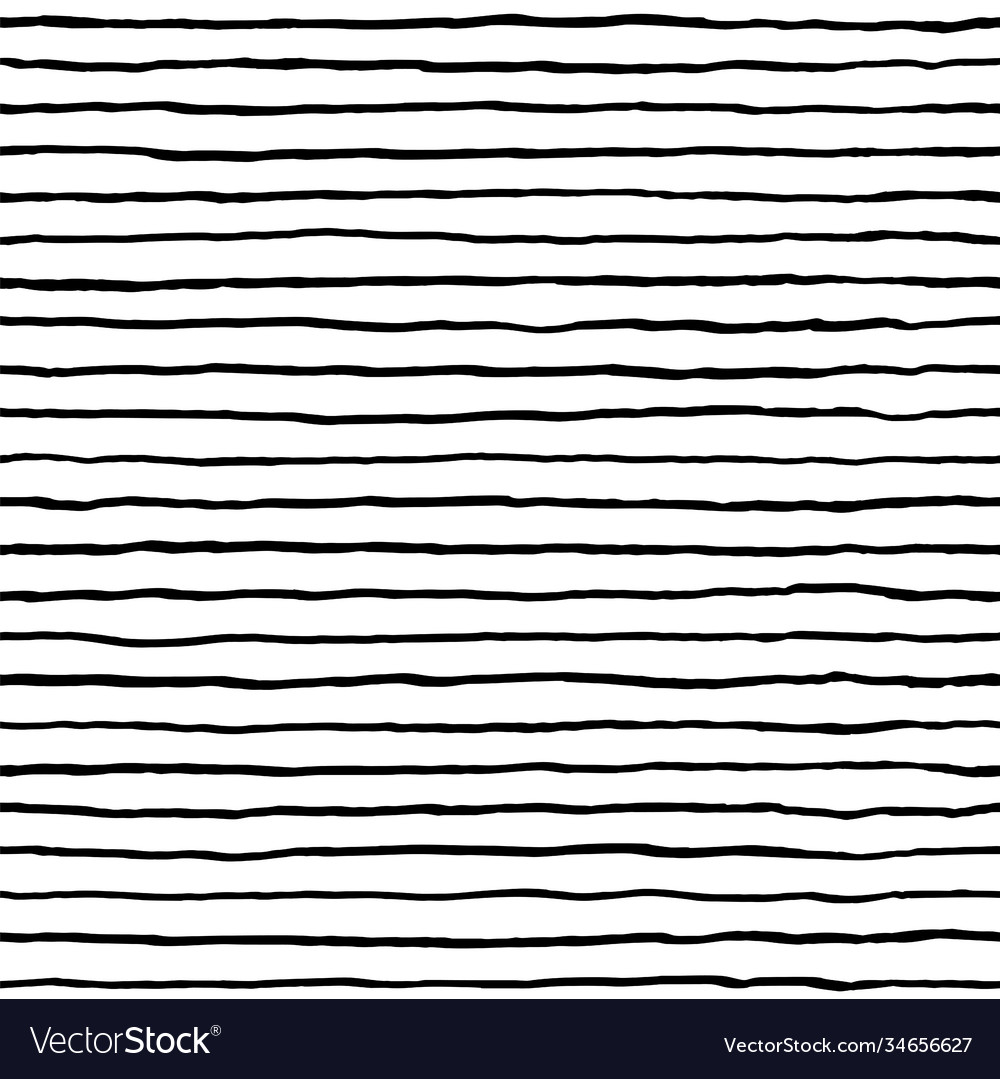 Hand Drawn Stripe Seamless Pattern Doodle Black Vector Image 5526