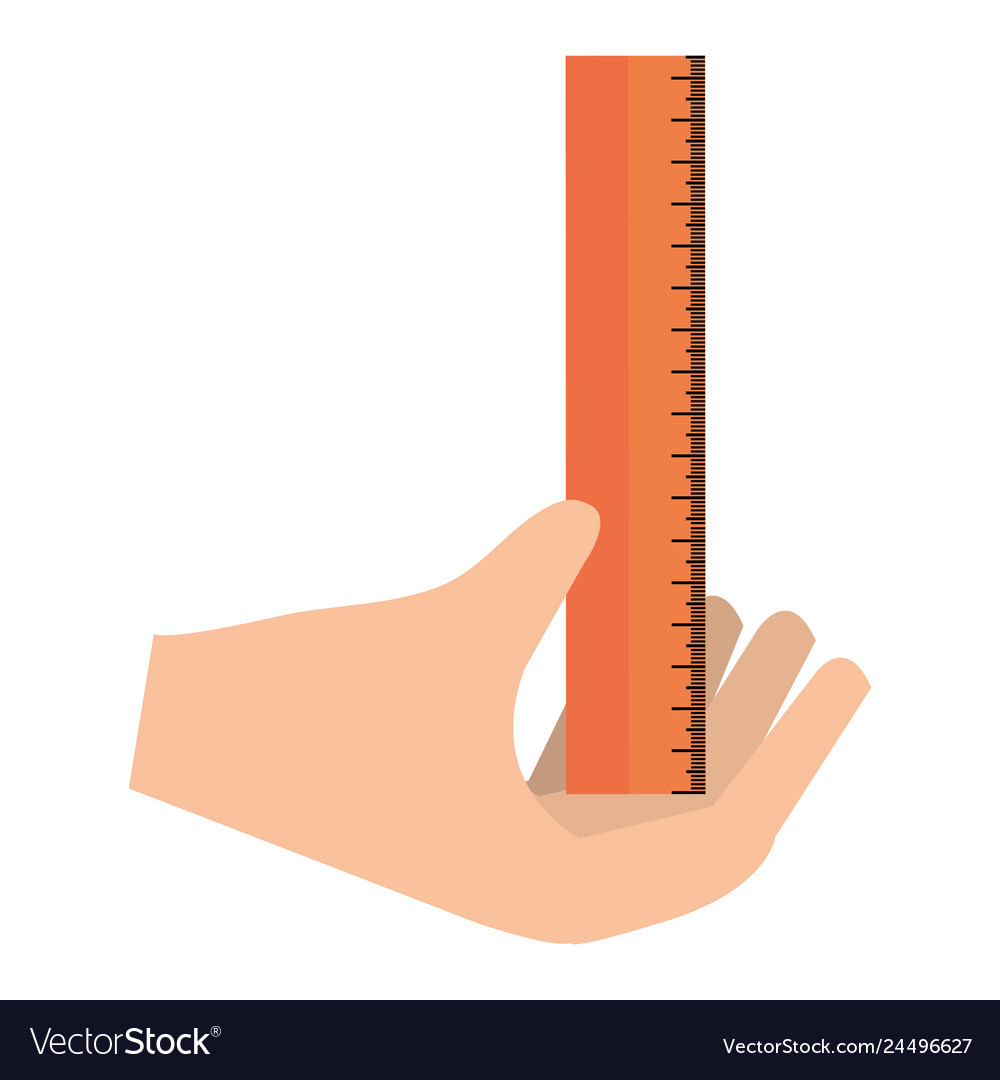 Hand using school rule vector image Hand using school rule