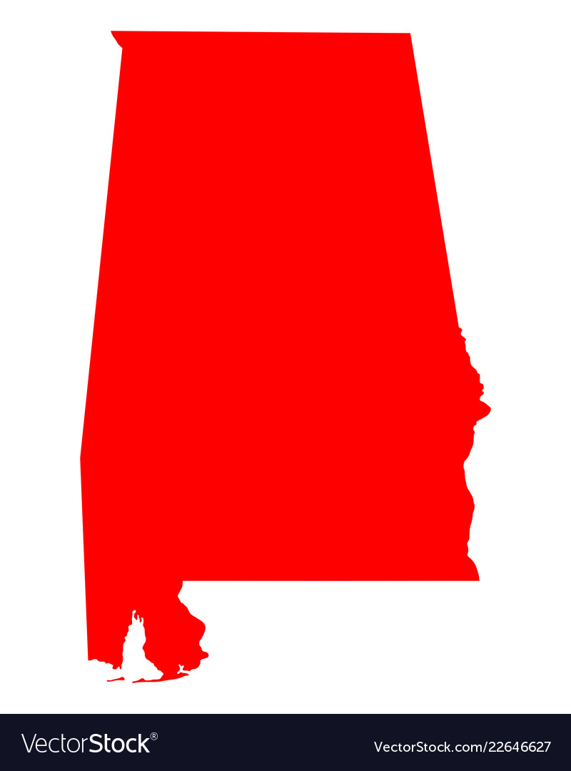 Map of alabama Royalty Free Vector Image VectorStock