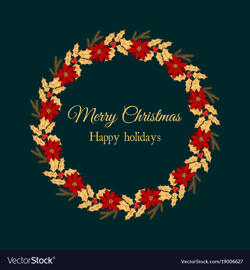 Merry christmas and happy new year greeting card