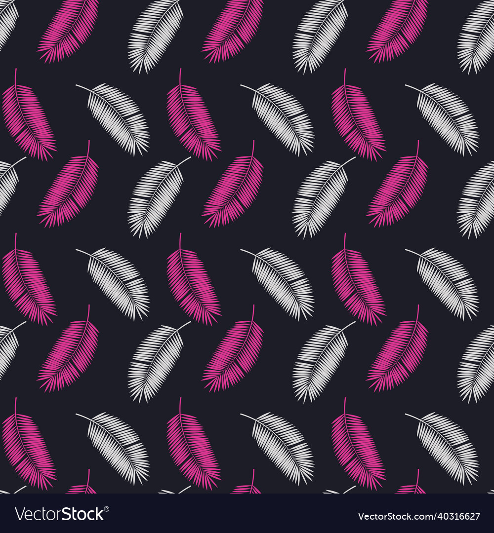 Palm leaf seamless pattern background vector image Palm leaf seamless pattern background