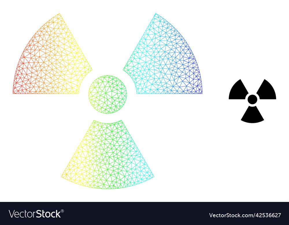 Rainbow mesh gradient radioactivity icon vector image Rainbow mesh gradient radioactivity icon