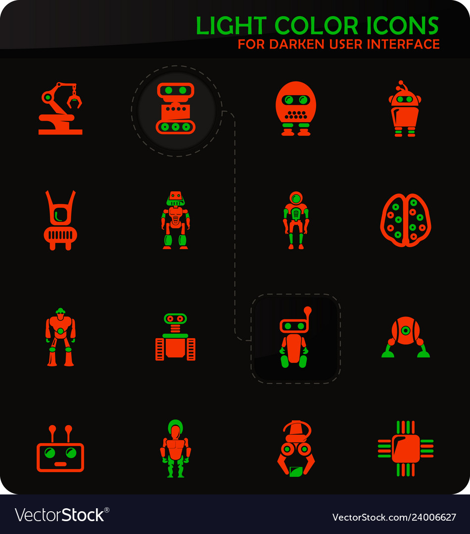 Robot icons set