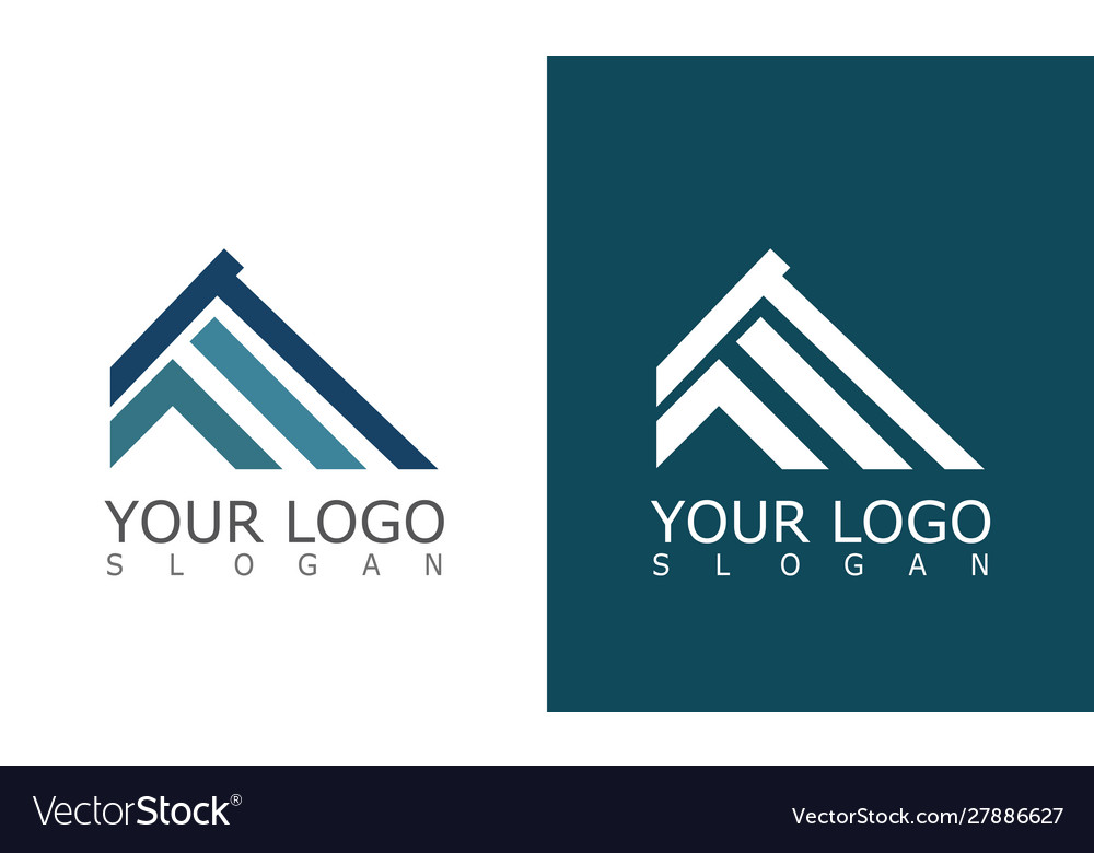 Roof construction company logo Royalty Free Vector Image