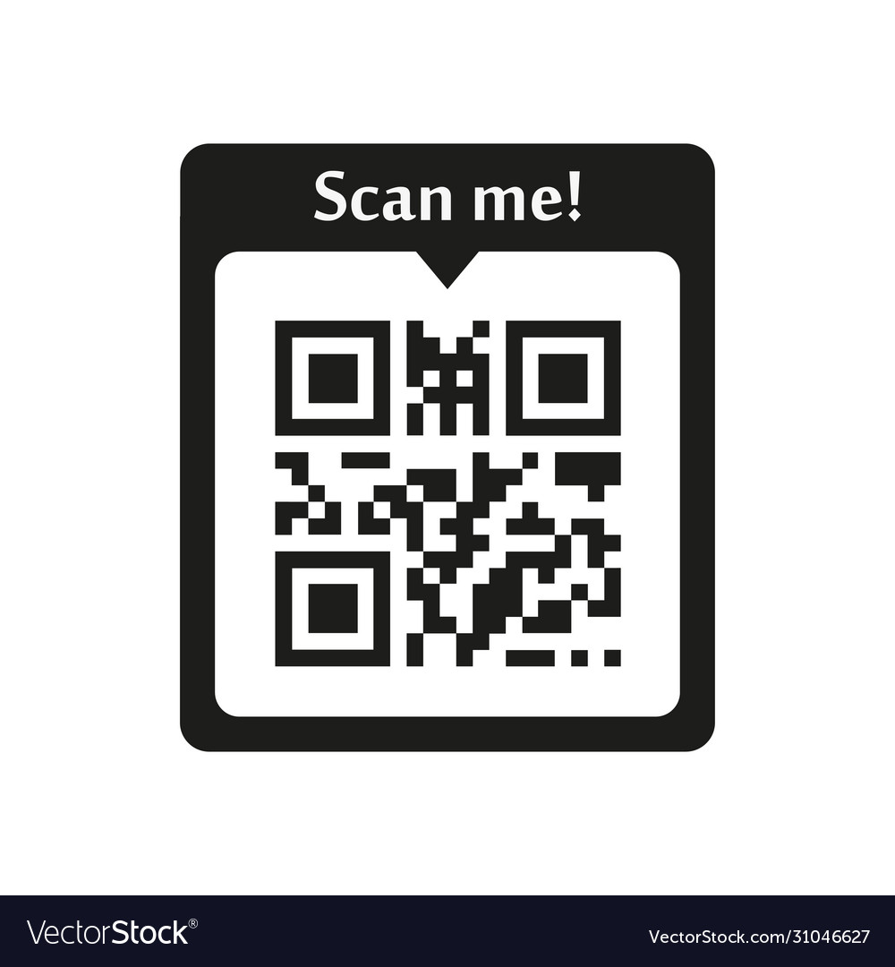  Scan Me Qr Code Icon On White Background Vector Image