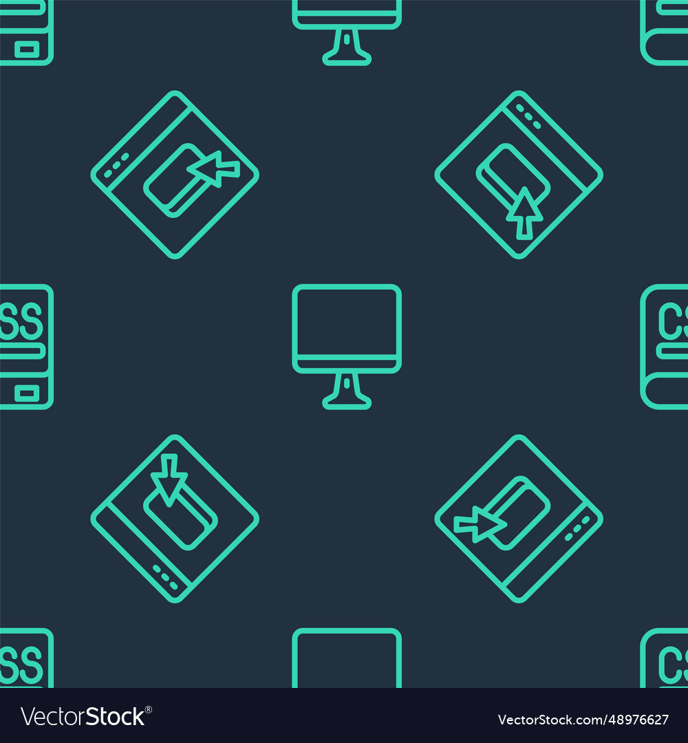 Set line computer monitor screen browser files vector image Set line computer monitor screen browser files