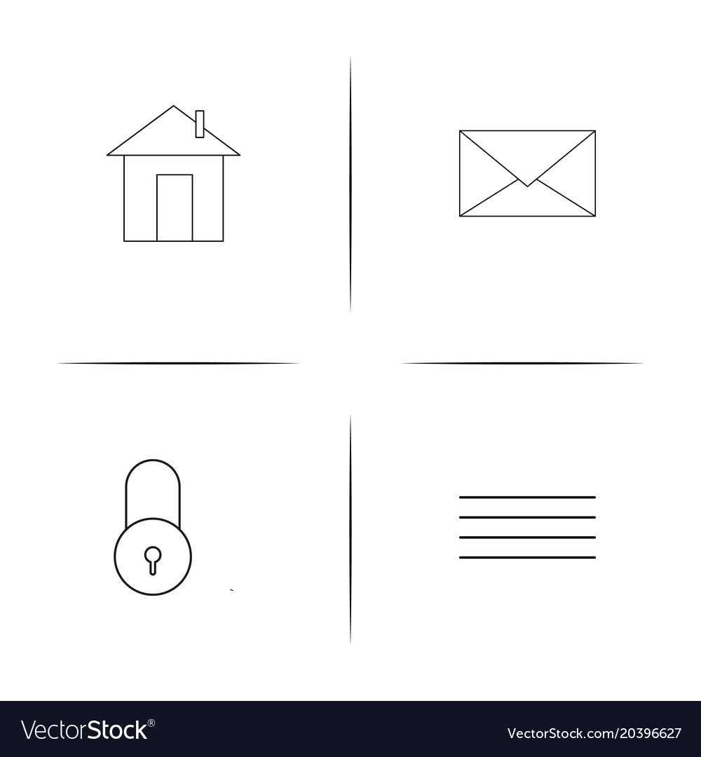 Signs and symbols simple linear icon setsimple