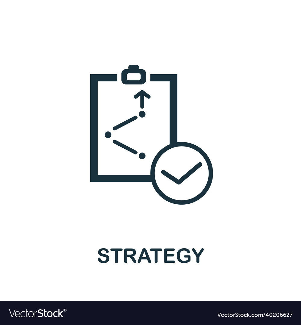 Strategy icon monochrome simple element from core Vector Image Strategy icon monochrome simple element from core