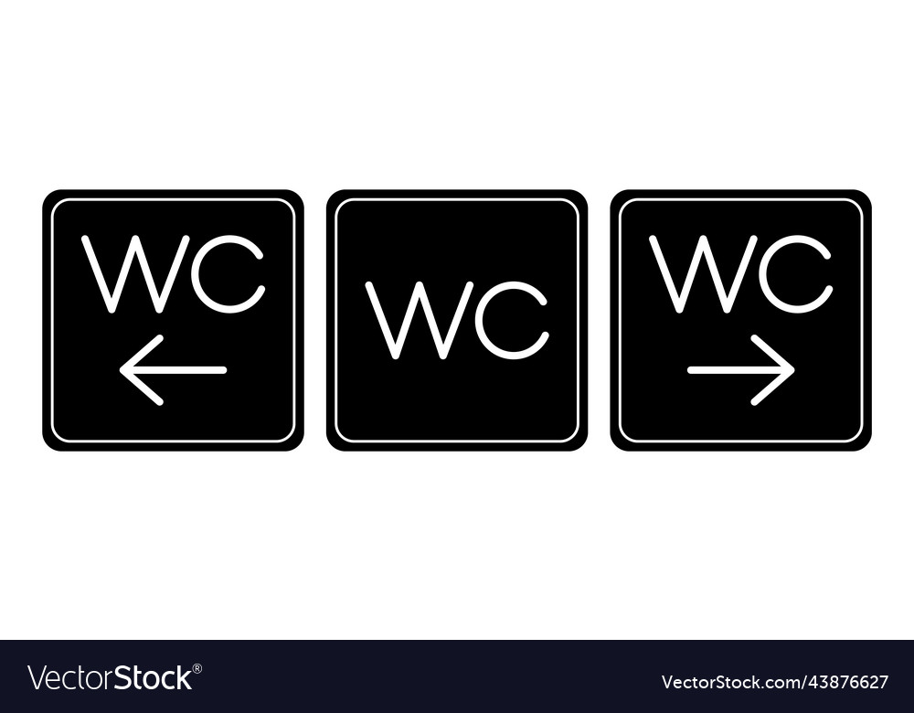 Wayfinding wc toilet outlined linear icon set Vector Image Wayfinding wc toilet outlined linear icon set