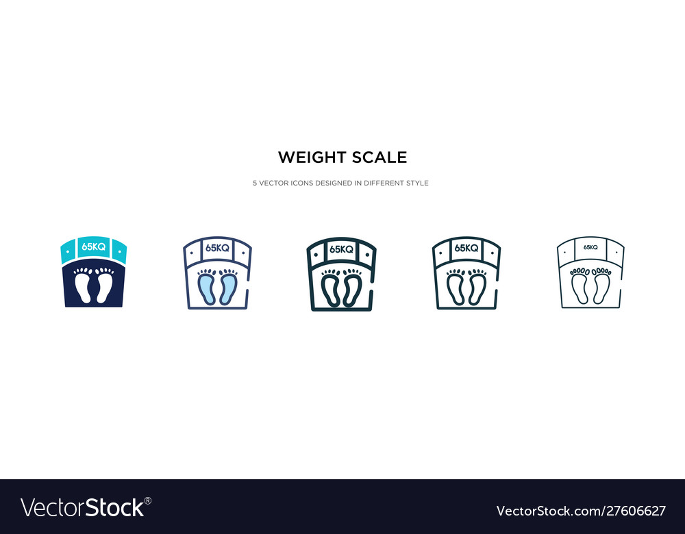 Weight scale icon in different style two colored