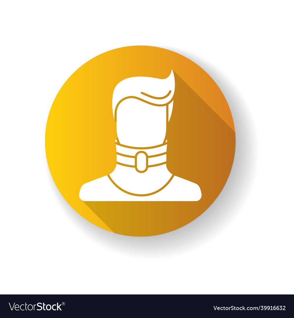 Cervical fracture yellow flat design long shadow vector image Cervical fracture yellow flat design long shadow