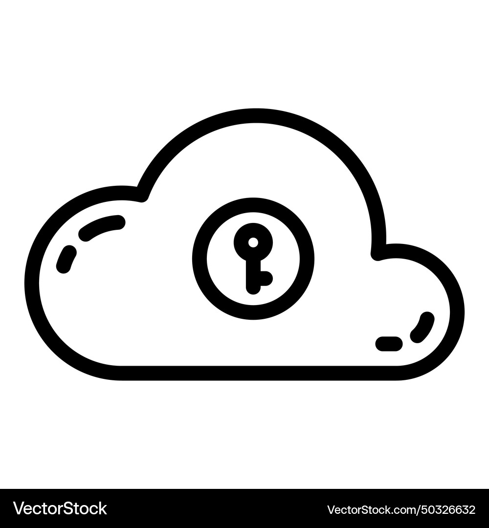 Cloud data encryption flat icon isolated on white Vector Image