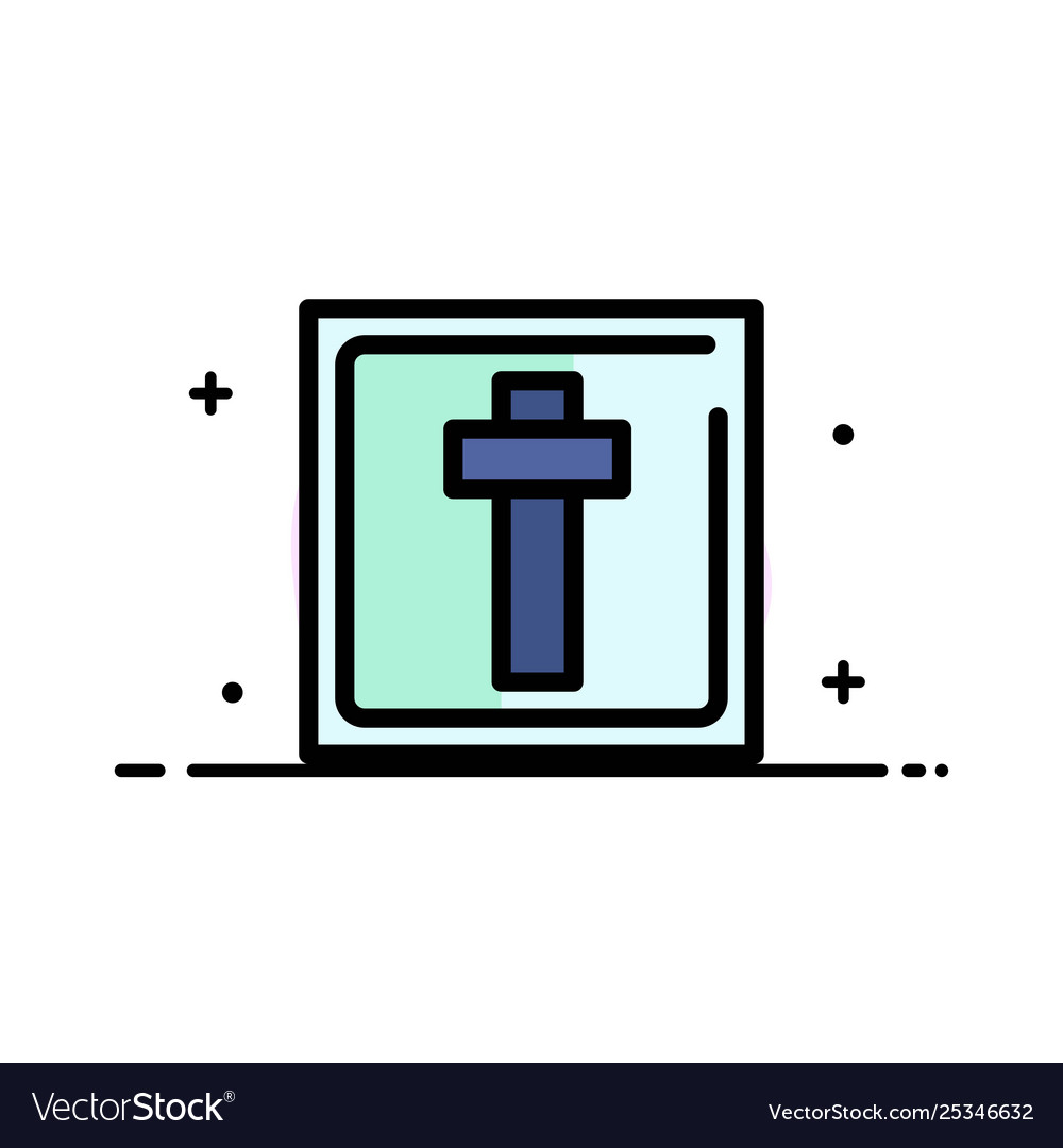 Kreuz Ostern Urlaubsschild Business Flat line