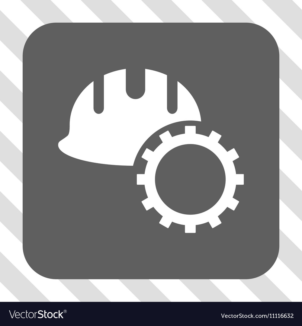 Development hardhat rounded square button