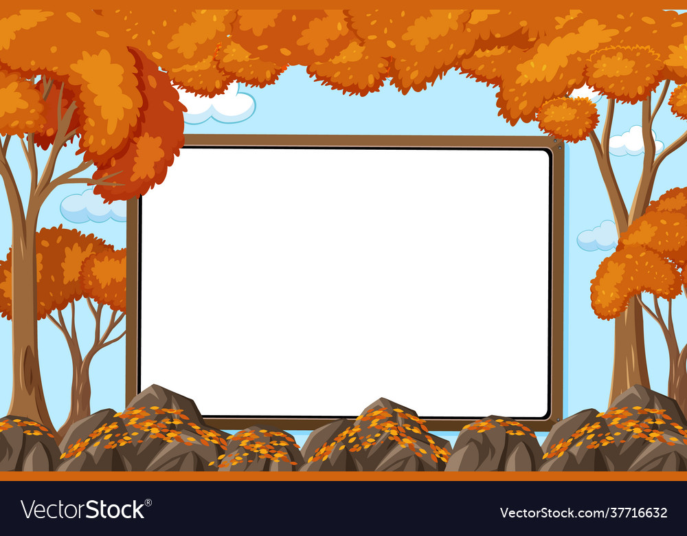 Empty banner on sky background with many tree