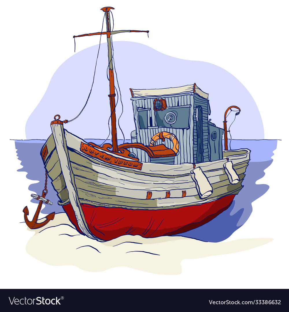 Fishing schooner Royalty Free Vector Image - VectorStock