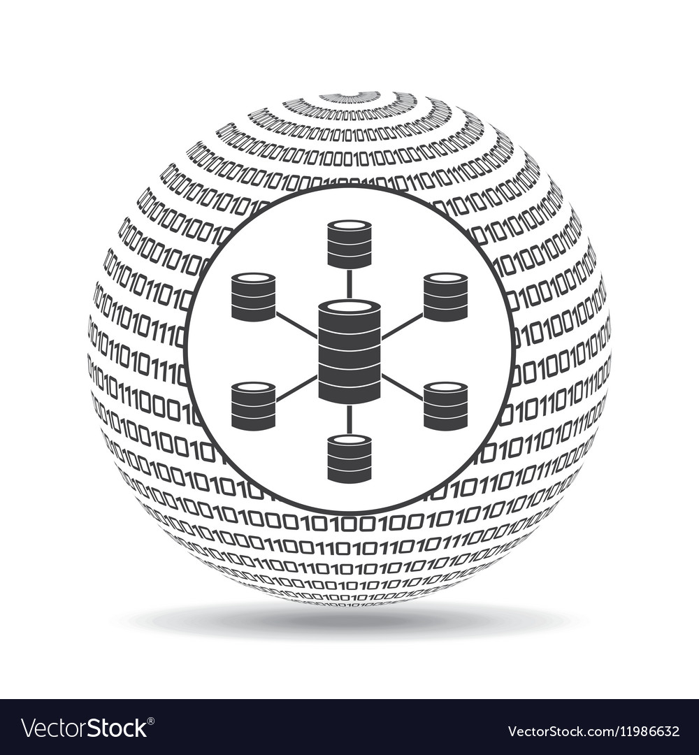 Globe binary concept data center server