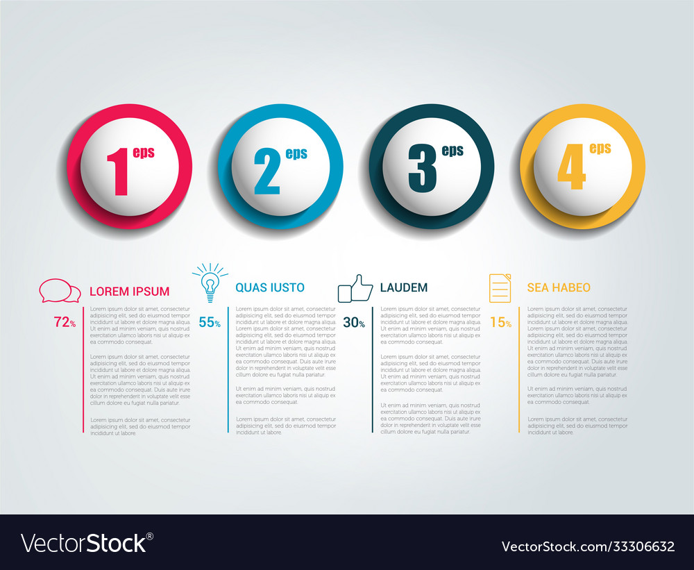 Infographics template color arrows with text Vector Image Infographics template color arrows with text